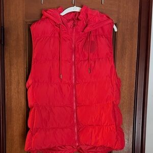 Fabletics Red Puffer Vest